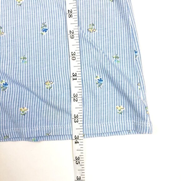 NWOT Liz Claiborne Villager Nightgown Womens S Blue White Stripe Floral Nightie - Picture 6 of 8